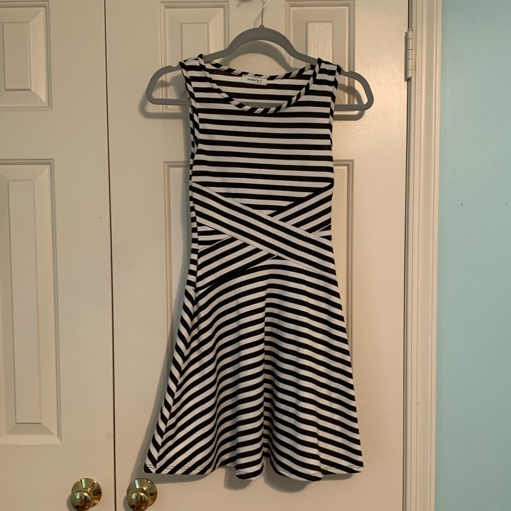 Black and White Striped Dress